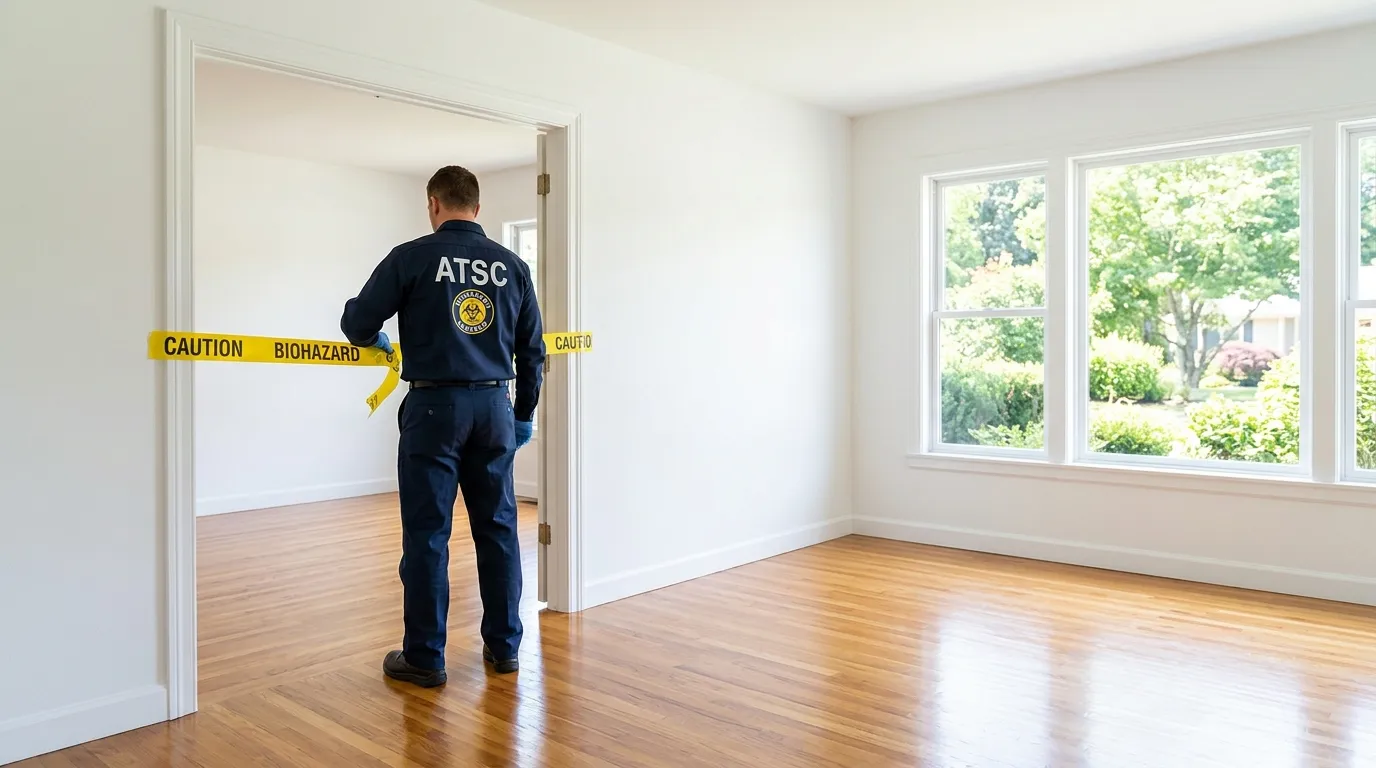Certified biohazard cleanup crew performing Crime Scene Cleanup in Jamestown